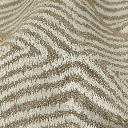 British Imported Champagne Geometric Chevron Recycled Polyester Jacquard Detail