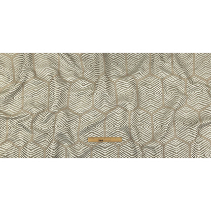 British Imported Champagne Geometric Chevron Recycled Polyester Jacquard Full