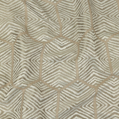 British Imported Champagne Geometric Chevron Recycled Polyester Jacquard