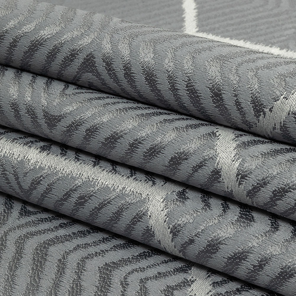 British Imported Mist Geometric Chevron Recycled Polyester Jacquard Folded