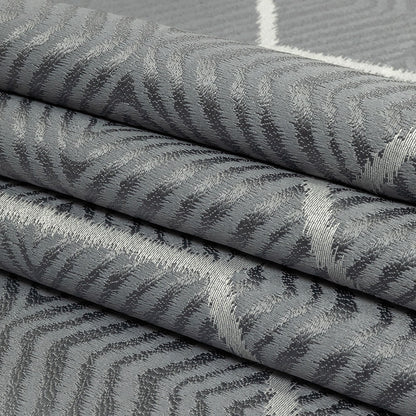 British Imported Mist Geometric Chevron Recycled Polyester Jacquard Folded