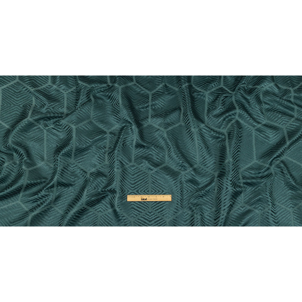 British Imported Peacock Geometric Chevron Recycled Polyester Jacquard Full