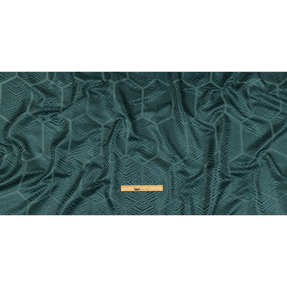 British Imported Peacock Geometric Chevron Recycled Polyester Jacquard Full