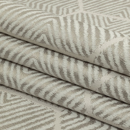 British Imported Platinum Geometric Chevron Recycled Polyester Jacquard Folded