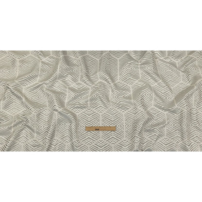 British Imported Platinum Geometric Chevron Recycled Polyester Jacquard Full