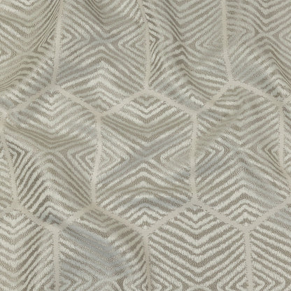 British Imported Platinum Geometric Chevron Recycled Polyester Jacquard