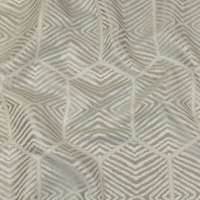 British Imported Platinum Geometric Chevron Recycled Polyester Jacquard