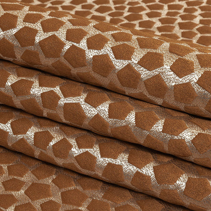 British Imported Copper Satin-Faced Pentagonal Drapery Jacquard Folded