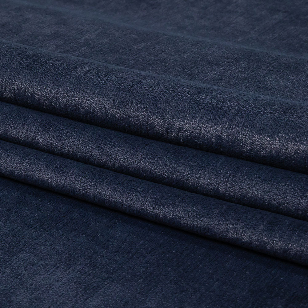 Micro Polyester Chenille - Navy - British Imported Folded