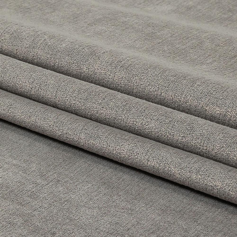 Micro Polyester Chenille - Silver - British Imported Folded