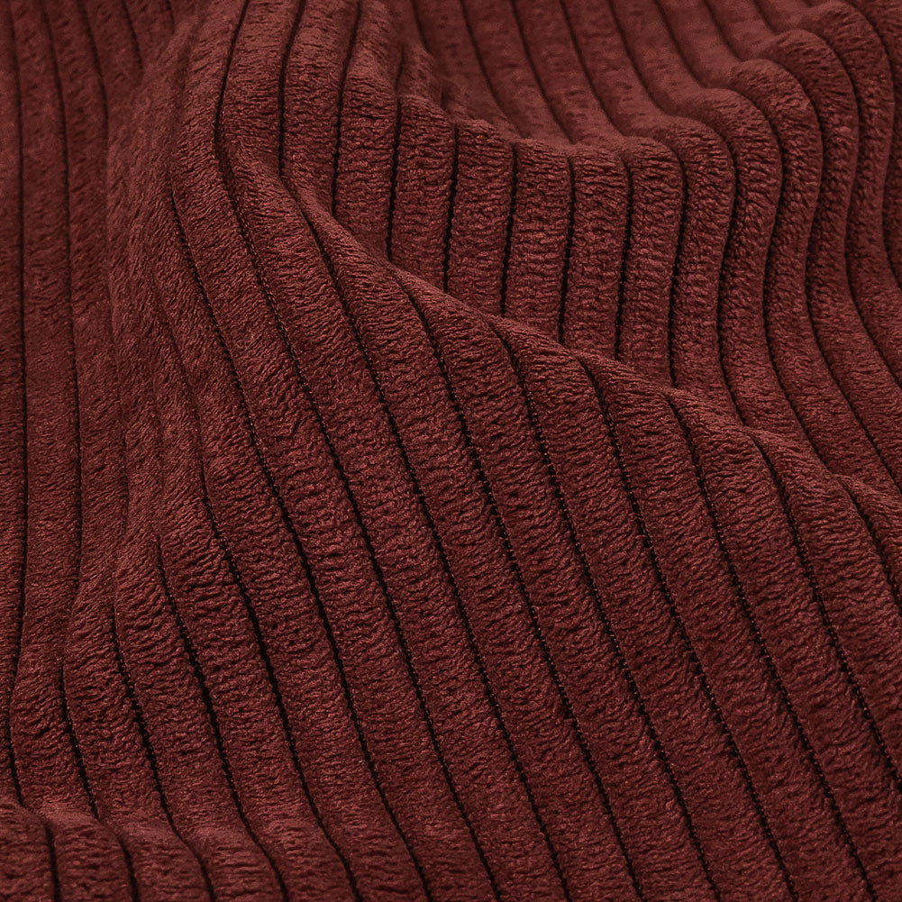 Plush Ribbed Velvet - Berry - British Imported Detail