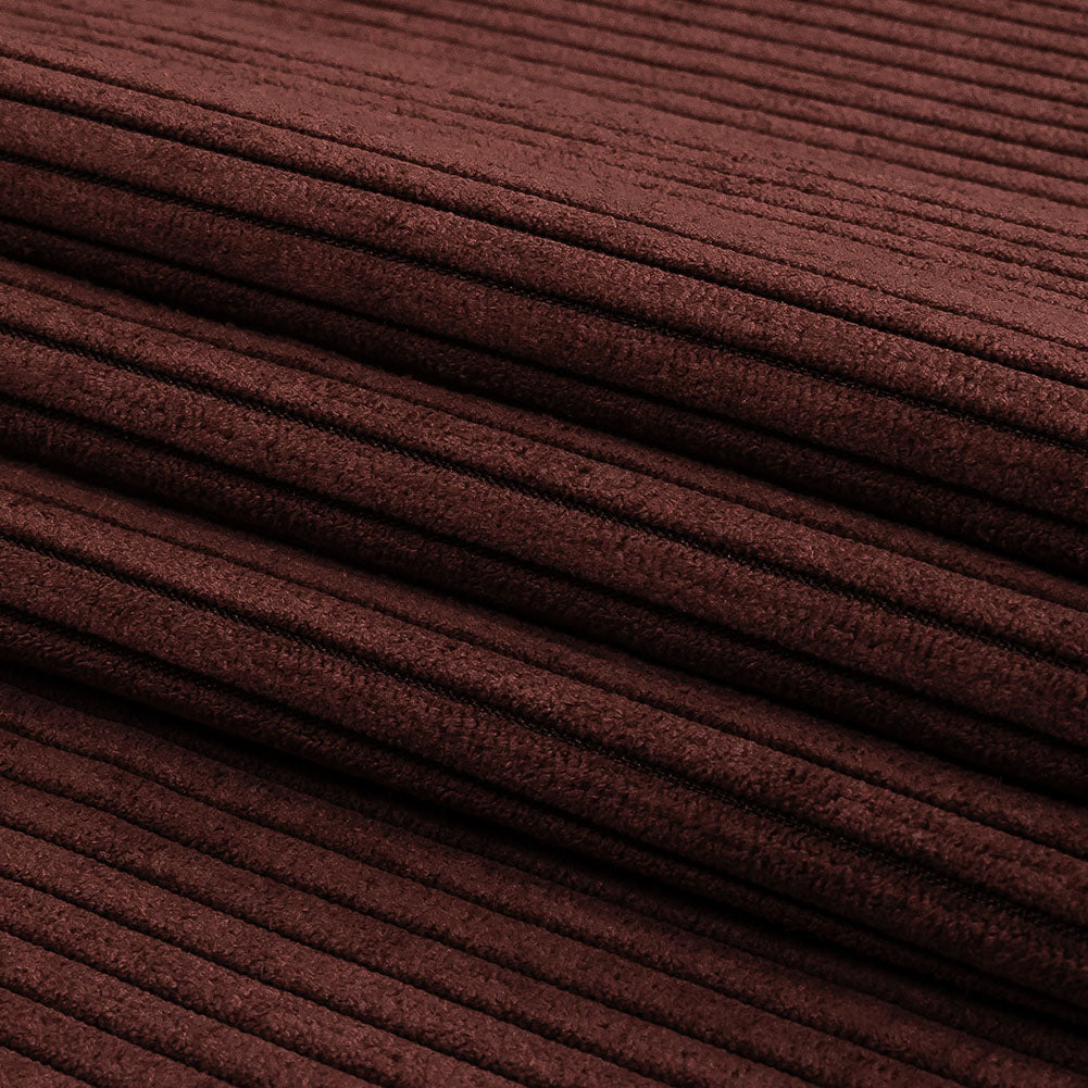 Plush Ribbed Velvet - Claret - British Imported Folded
