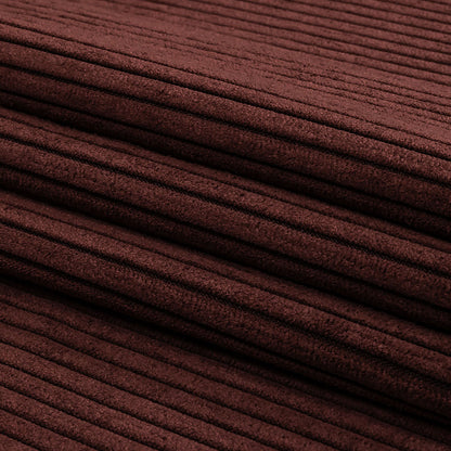 Plush Ribbed Velvet - Claret - British Imported Folded
