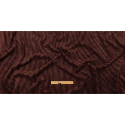 Plush Ribbed Velvet - Claret - British Imported Full