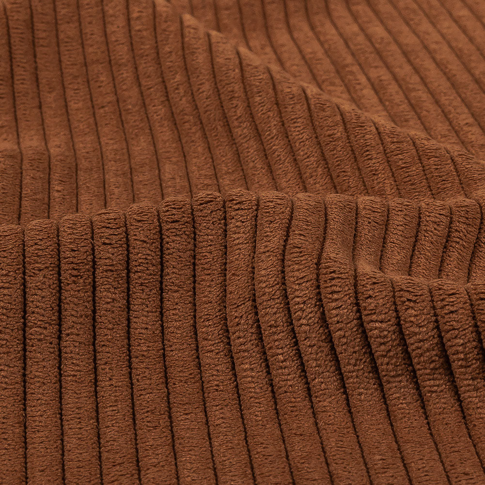Plush Ribbed Velvet - Cognac - British Imported Detail