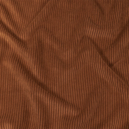 Plush Ribbed Velvet - Cognac - British Imported