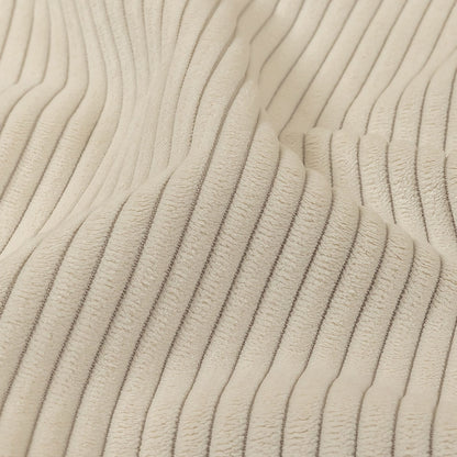Plush Ribbed Velvet - Ivory - British Imported Detail