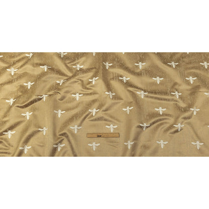 Slubbed Drapery Jacquard - Gold Buzzing Bees - British Imported Full