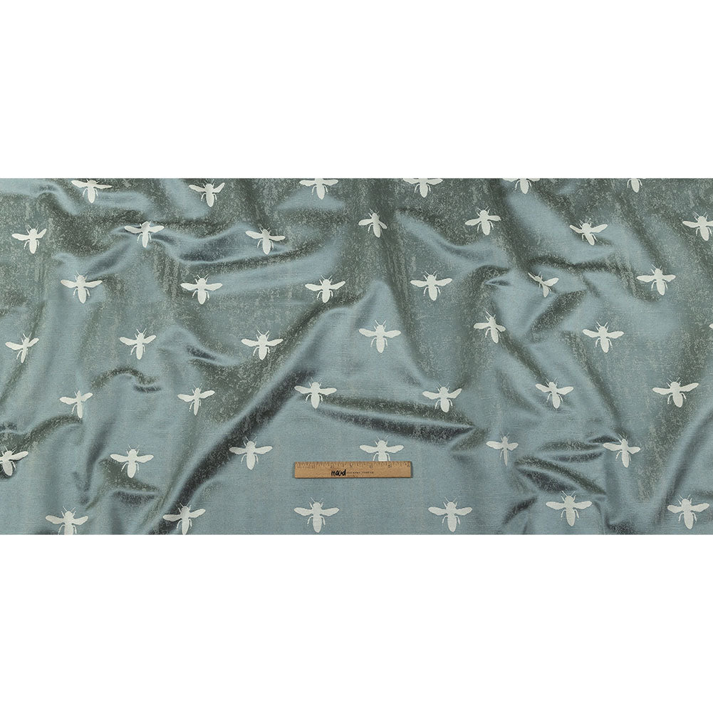 Slubbed Drapery Jacquard - Ocean Buzzing Bees - British Imported Full