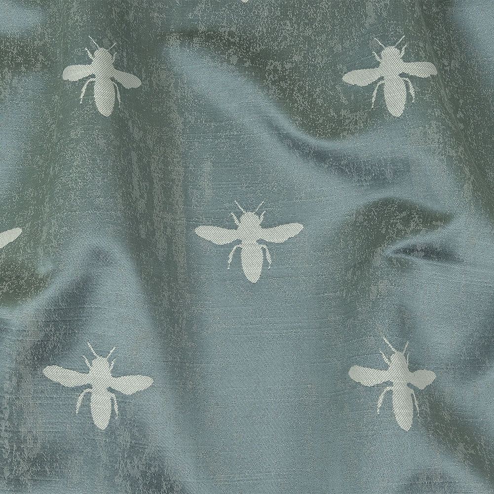 Slubbed Drapery Jacquard - Ocean Buzzing Bees - British Imported