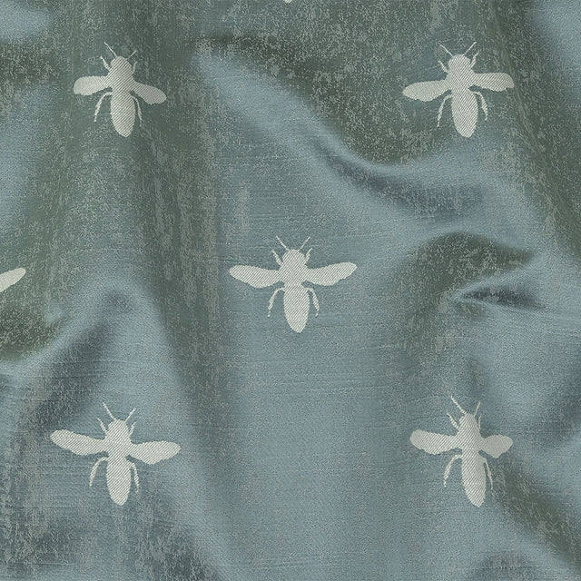 Slubbed Drapery Jacquard - Ocean Buzzing Bees - British Imported