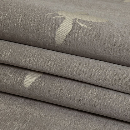 Slubbed Drapery Jacquard - Silver Buzzing Bees - British Imported Folded