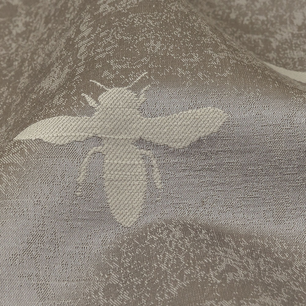 Slubbed Drapery Jacquard - Silver Buzzing Bees - British Imported Detail
