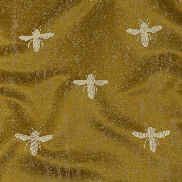 Slubbed Drapery Jacquard - Zest Buzzing Bees - British Imported