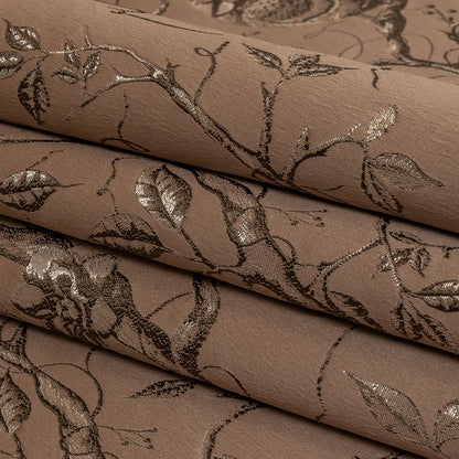 Drapery Jacquard - Vintage Perched Peacocks on Branches - British Imported Folded