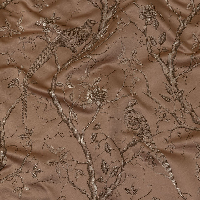 Drapery Jacquard - Vintage Perched Peacocks on Branches - British Imported