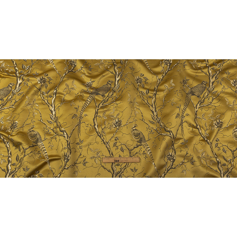 Drapery Jacquard - Zest Perched Peacocks on Branches - British Imported Full