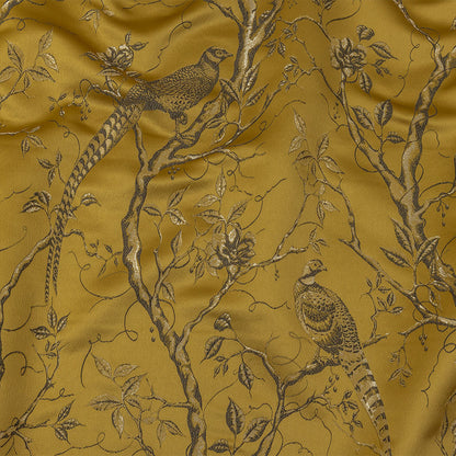 Drapery Jacquard - Zest Perched Peacocks on Branches - British Imported