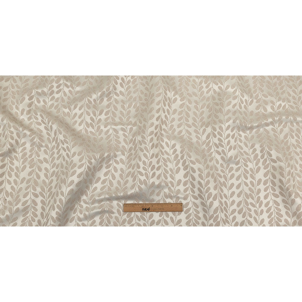 Polyester Jacquard - Oyster Cascading Vines - British Imported Full