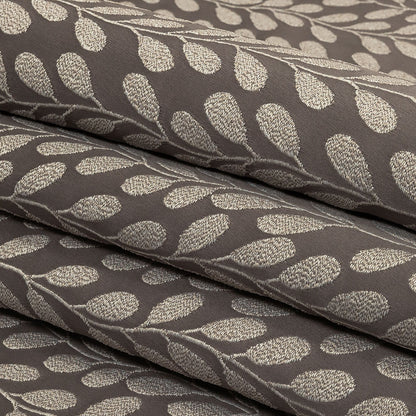 Polyester Jacquard - Slate Cascading Vines - British Imported Folded