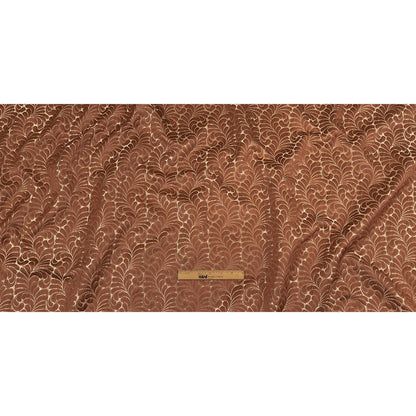 Satin-Faced Jacquard - Clay Fern Leaves - British Imported Full