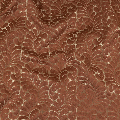 Satin-Faced Jacquard - Clay Fern Leaves - British Imported