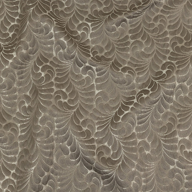 Satin-Faced Jacquard - Slate Fern Leaves - British Imported