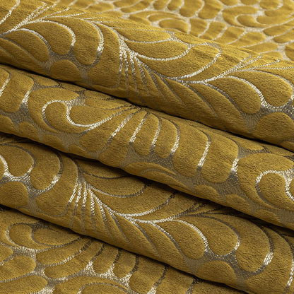 Satin-Faced Jacquard - Zest Fern Leaves - British Imported Folded
