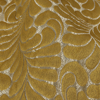 Satin-Faced Jacquard - Zest Fern Leaves - British Imported Detail