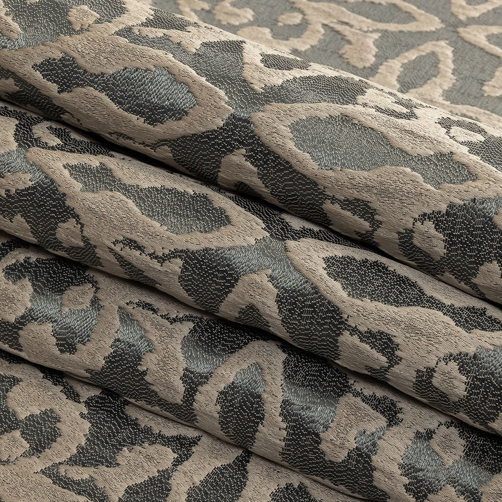 Drapery Jacquard - Denim Damask - British Imported Folded