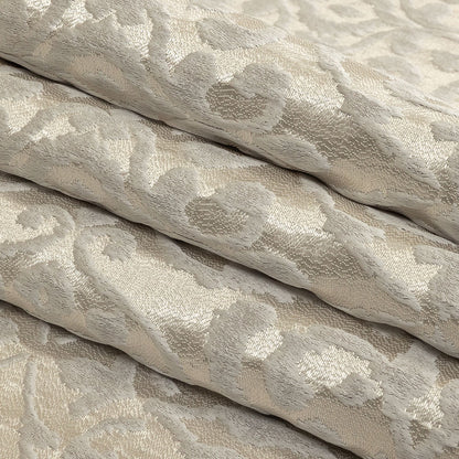Drapery Jacquard - Silver Damask - British Imported Folded
