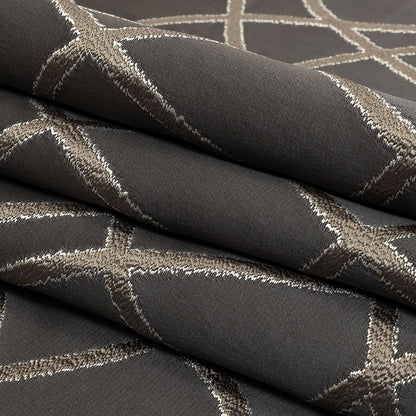 Drapery Jacquard - Ink Abstract Shapes - British Imported Folded