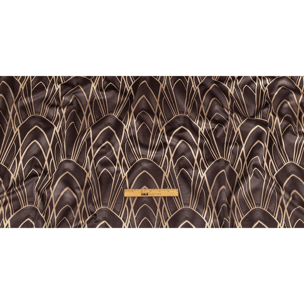 Printed Microvelvet - Graphite Labyrinth of Arches - British Imported Full