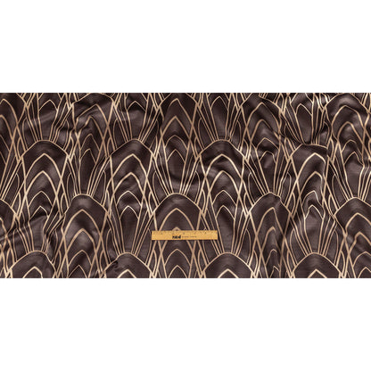 Printed Microvelvet - Graphite Labyrinth of Arches - British Imported Full