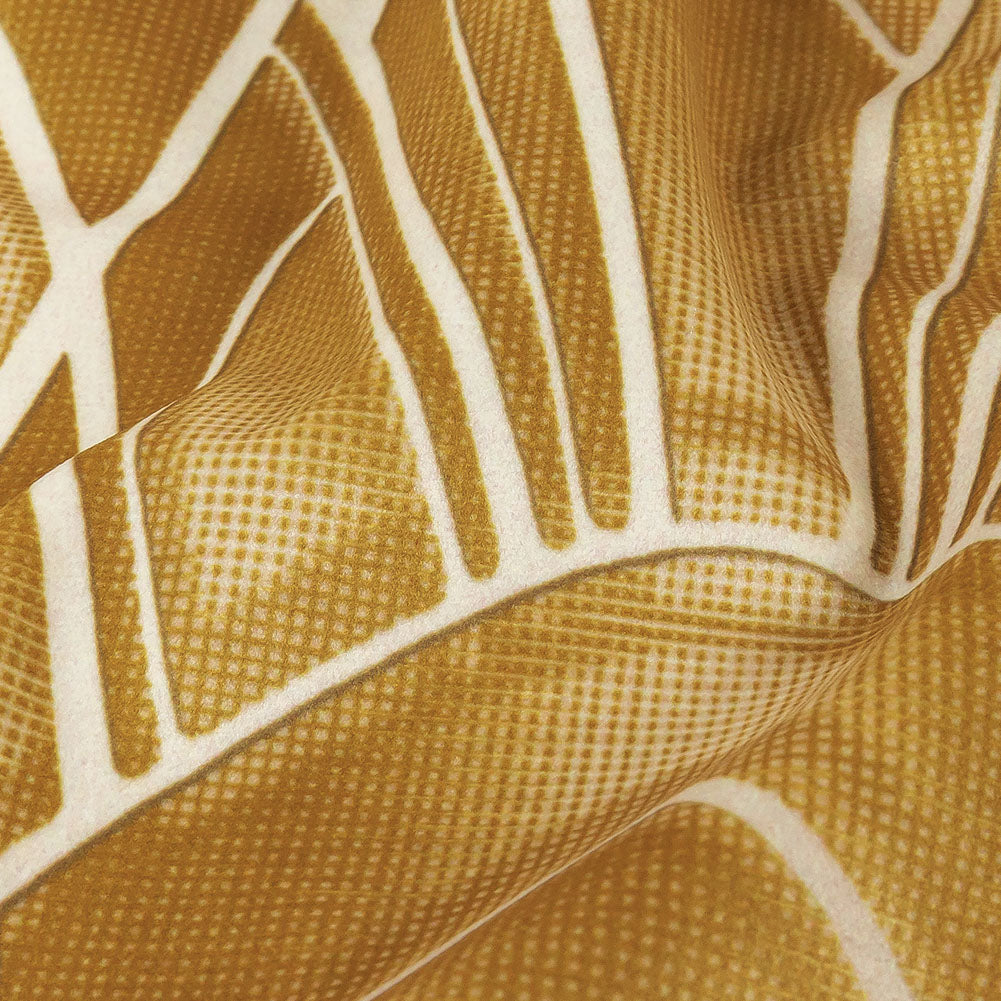 Printed Microvelvet - Ochre Labyrinth of Arches - British Imported Detail