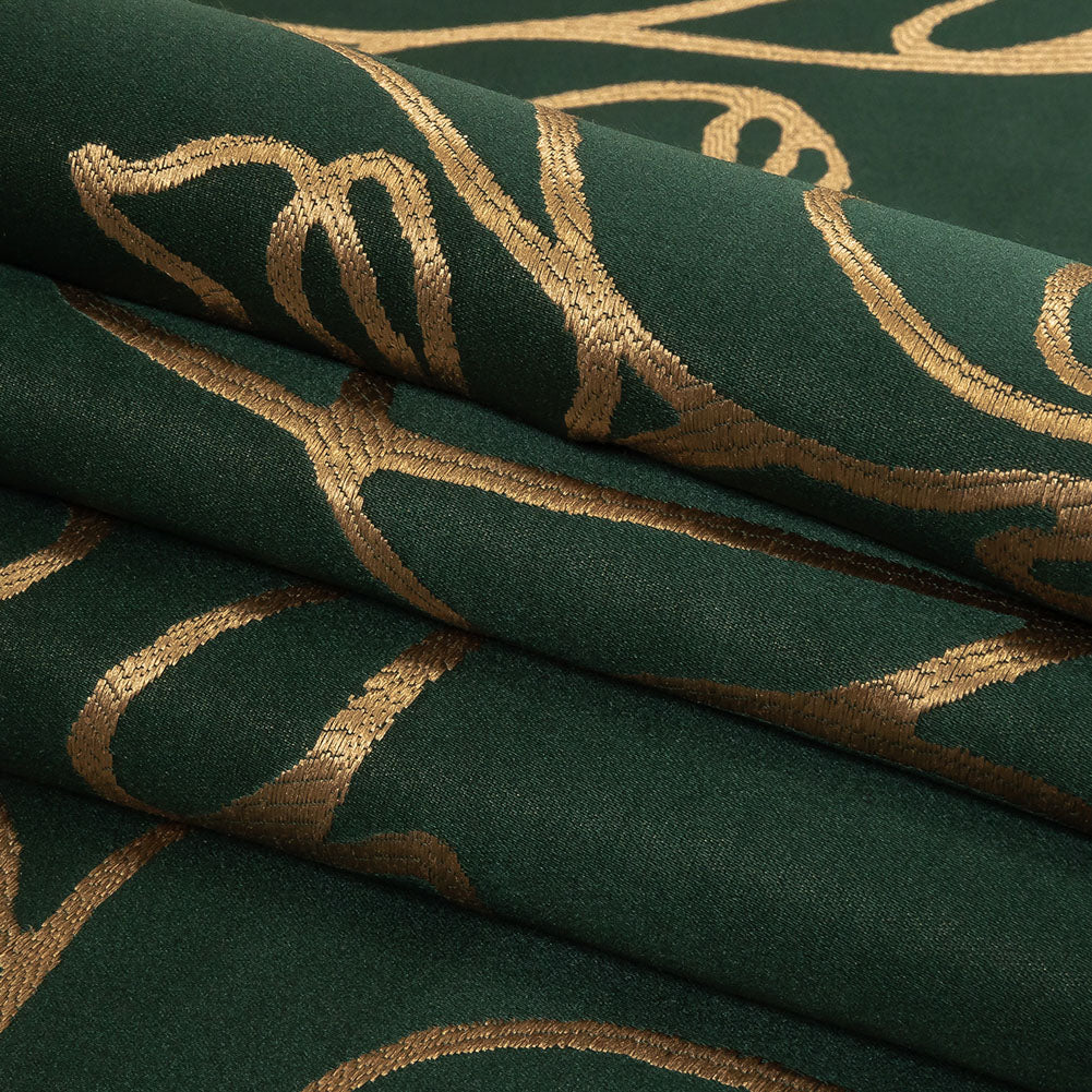 Drapery Jacquard - Emerald Face to Face - British Imported Folded