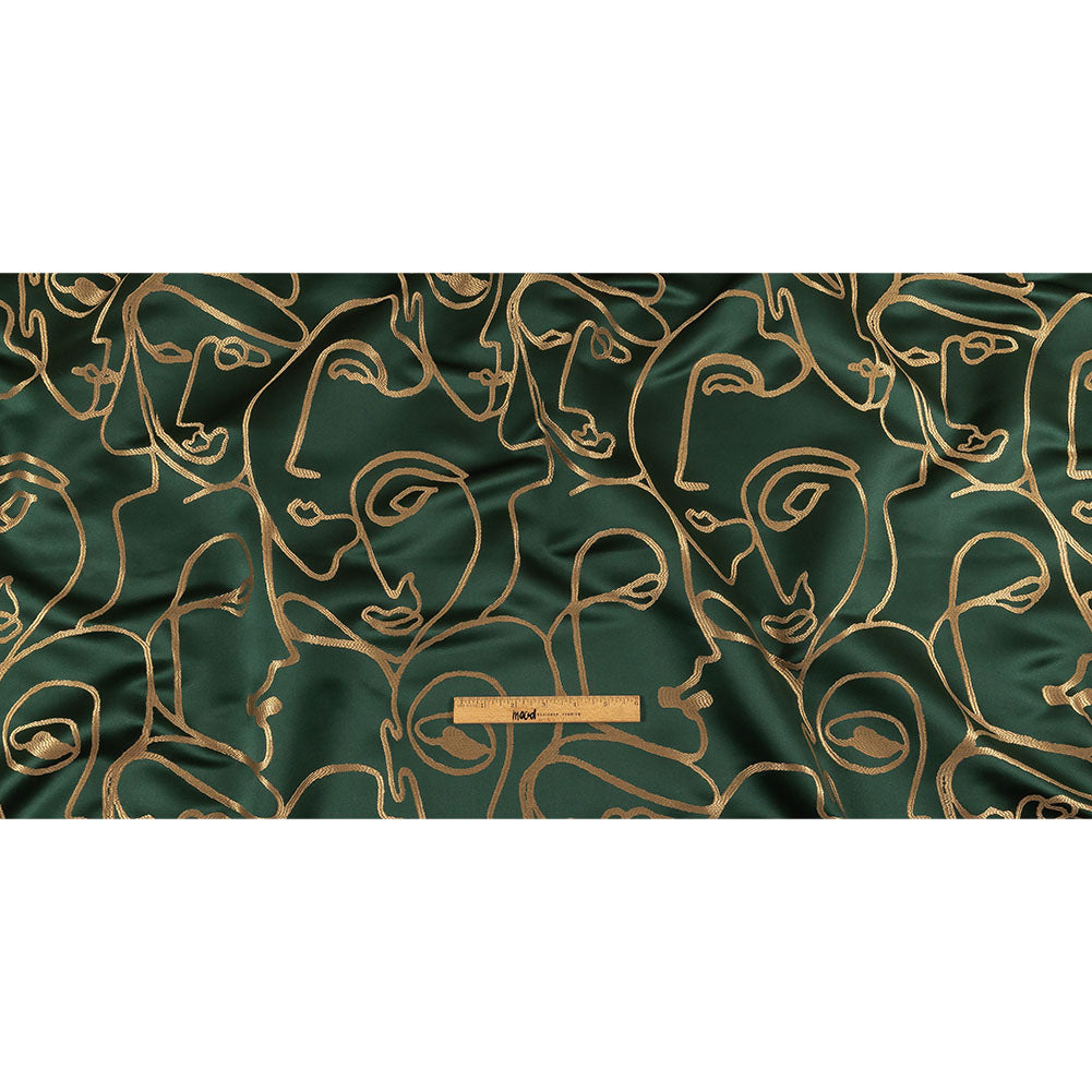Drapery Jacquard - Emerald Face to Face - British Imported Full