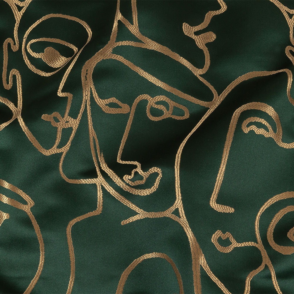 Drapery Jacquard - Emerald Face to Face - British Imported
