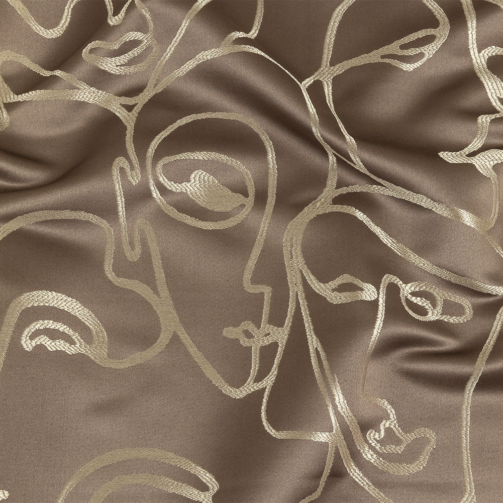Drapery Jacquard - Praline Face to Face - British Imported