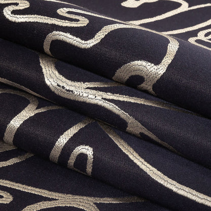 Drapery Jacquard - Sapphire Face to Face - British Imported Folded